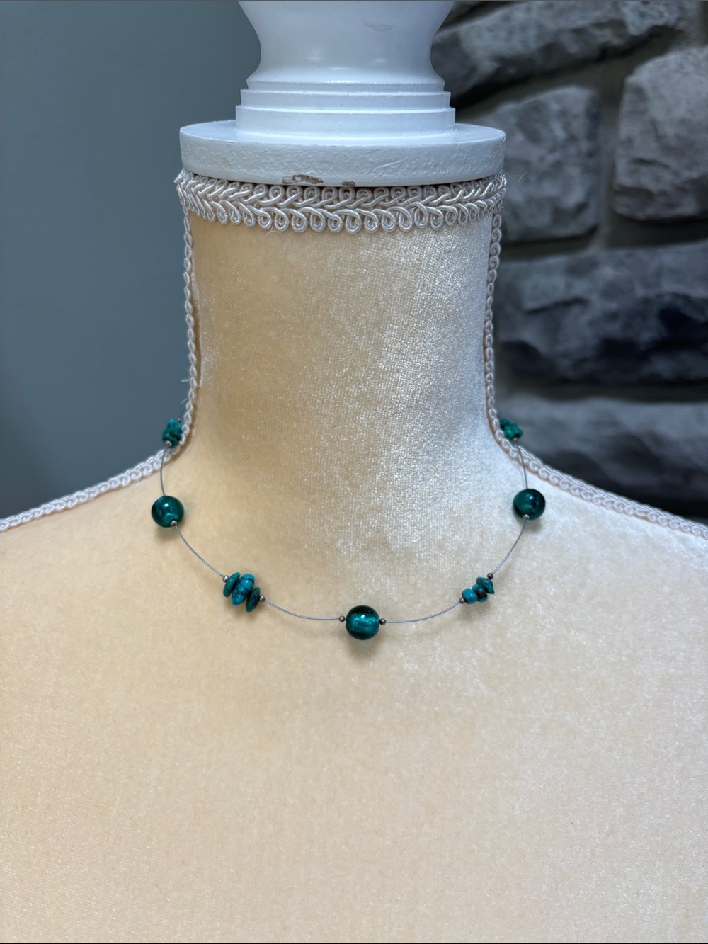Delicate Teal Bead Necklace - Minimal Women’s Jewelry